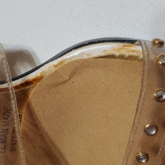 Street Feet Clear Crystals & Gold Studs Size 7.5 - Picture 14 of 15